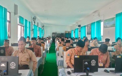 Hari kedua, Simulasi I UMBK Tahun 2022 di MA Miftahul Ulum Berjalan Lancar